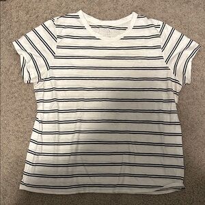 Striped White and Black Top